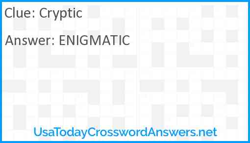 Cryptic Answer