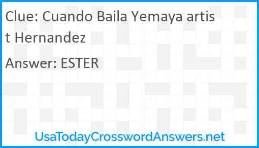 Cuando Baila Yemaya artist Hernandez Answer