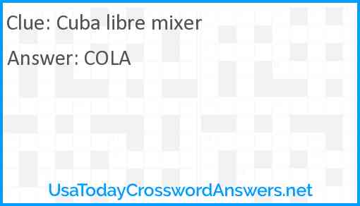 Cuba libre mixer Answer