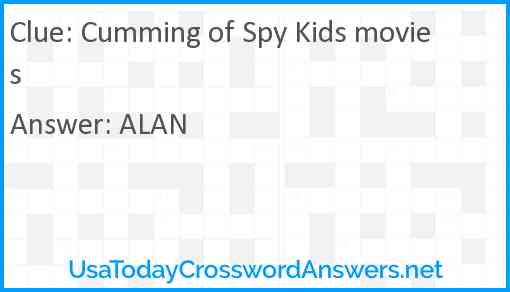 Cumming of Spy Kids movies Answer