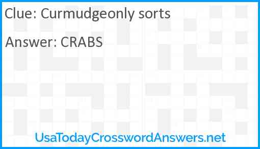 Curmudgeonly sorts Answer