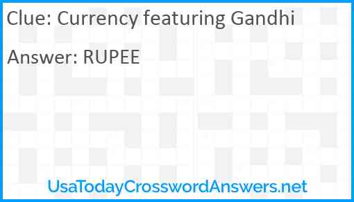 Currency featuring Gandhi Answer