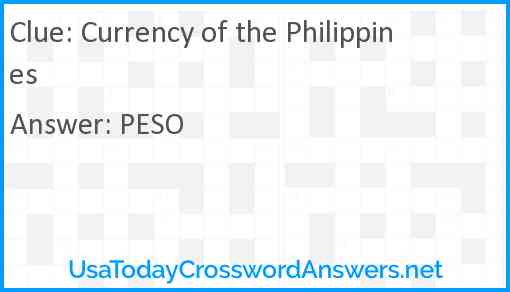 Currency of the Philippines Answer