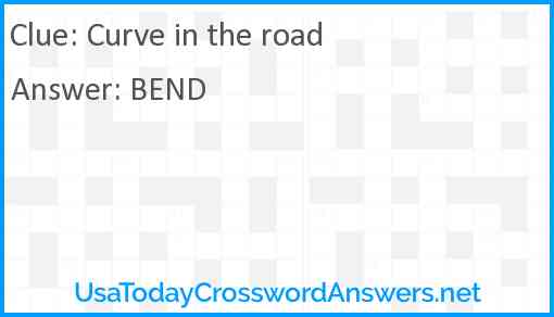 Curve in the road Answer