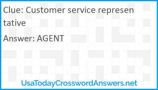 Customer service representative Answer