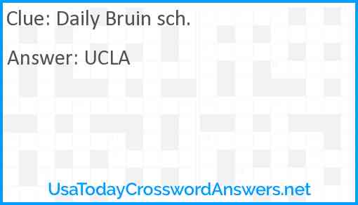 Daily Bruin sch. Answer