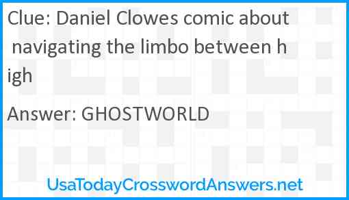 Daniel Clowes comic about navigating the limbo between high Answer