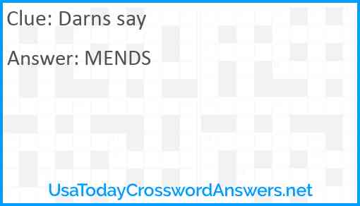 Darns say Answer