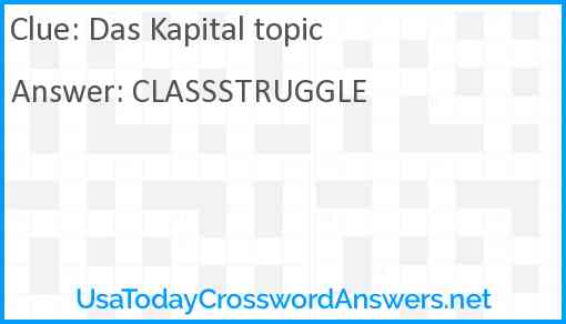 Das Kapital topic Answer
