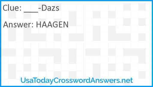 ___-Dazs Answer