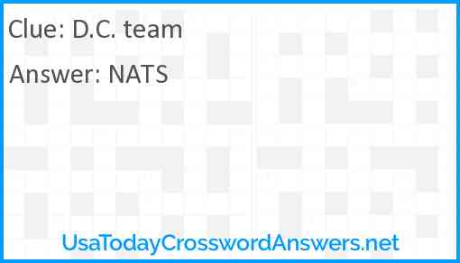 D.C. team Answer