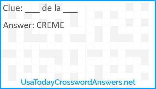 ___ de la ___ Answer