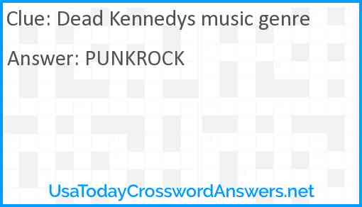 Dead Kennedys music genre Answer