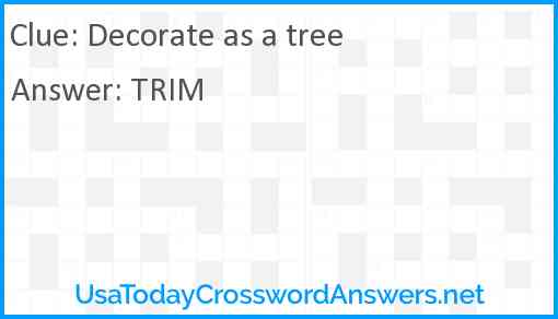 Decorate as a tree Answer
