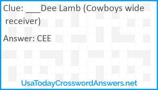 ___Dee Lamb (Cowboys wide receiver) Answer