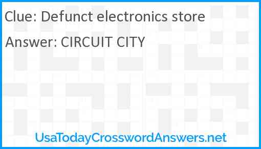 Defunct electronics store Answer
