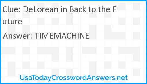 DeLorean in Back to the Future Answer