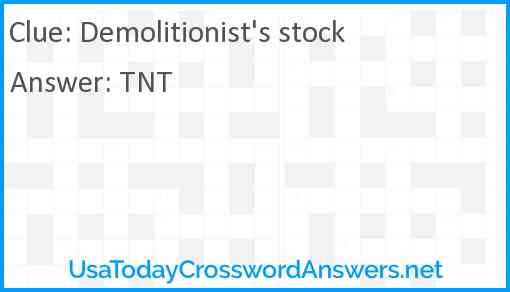 Demolitionist's stock Answer