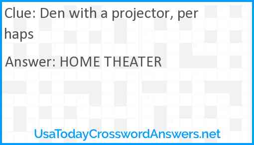 Den with a projector, perhaps Answer