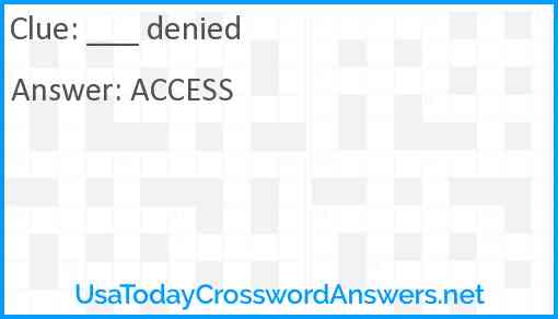 ___ denied Answer