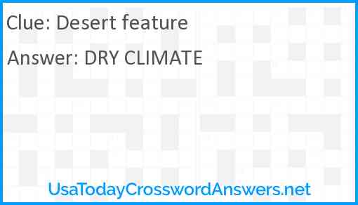 Desert feature Answer