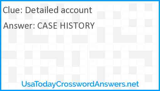 Detailed account Answer