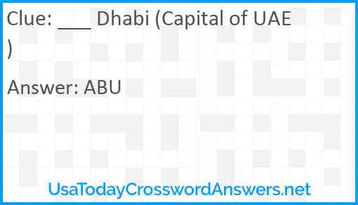 ___ Dhabi (Capital of UAE) Answer