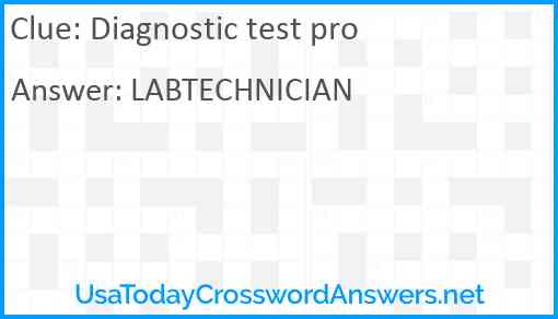 Diagnostic test pro Answer