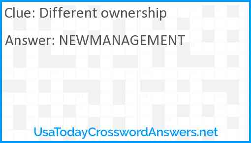 Different ownership Answer