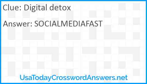Digital detox Answer