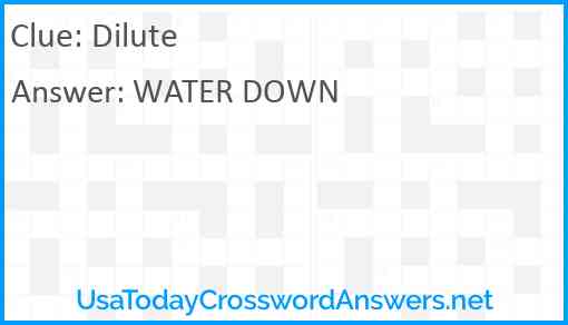 Dilute Answer