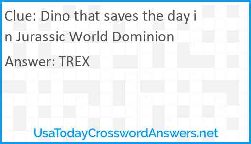 Dino that saves the day in Jurassic World Dominion Answer