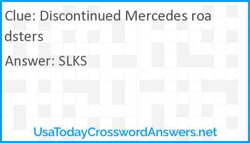 Discontinued Mercedes roadsters Answer