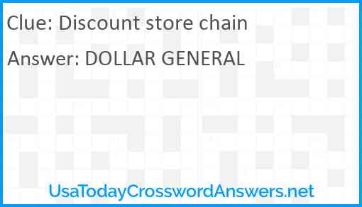 Discount store chain Answer