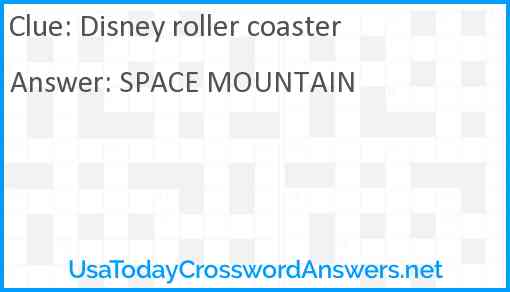 Disney roller coaster Answer