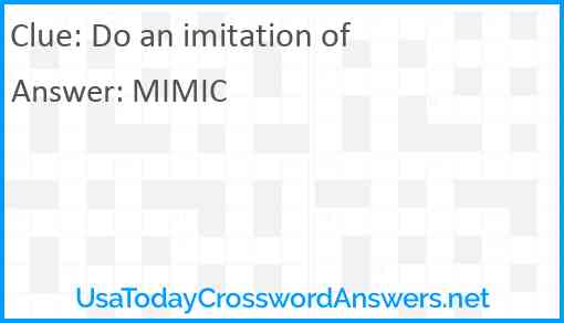 Do an imitation of Answer