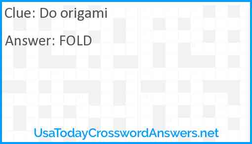 Do origami Answer