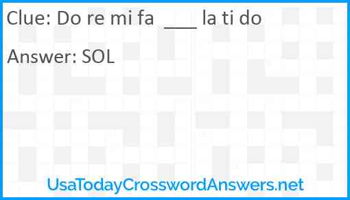Do re mi fa  ___ la ti do Answer