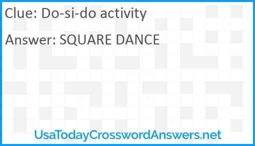Do-si-do activity Answer
