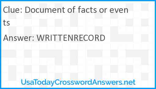 Document of facts or events Answer