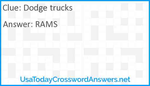 Dodge trucks Answer