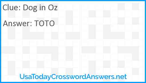 Dog in Oz Answer