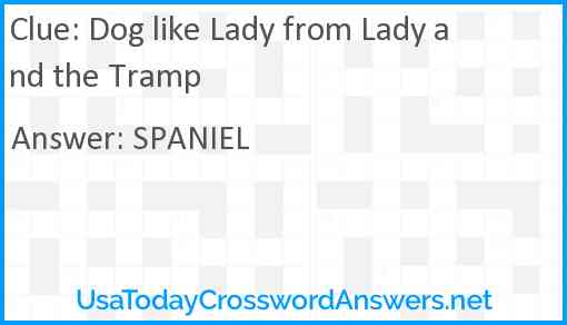Dog like Lady from Lady and the Tramp Answer