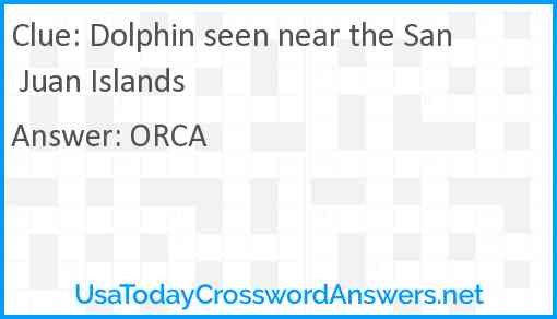 Dolphin seen near the San Juan Islands Answer