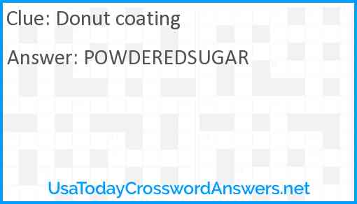 Donut coating Answer