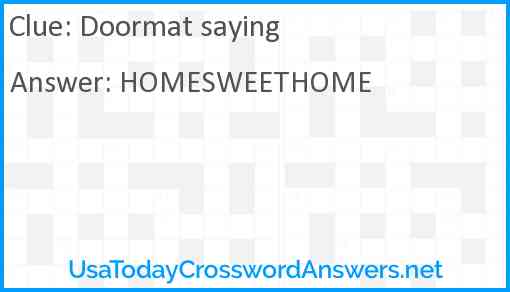 Doormat saying Answer