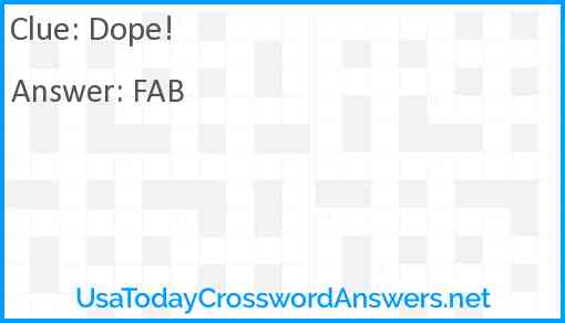 Dope! Answer