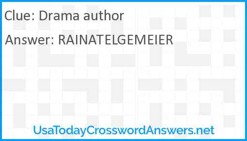 Drama author Answer