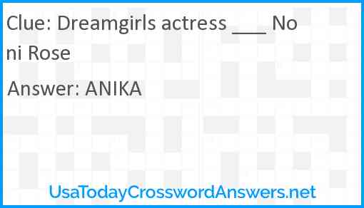 Dreamgirls actress ___ Noni Rose Answer