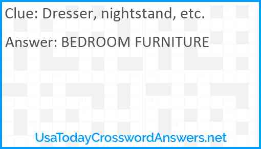 Dresser, nightstand, etc. Answer